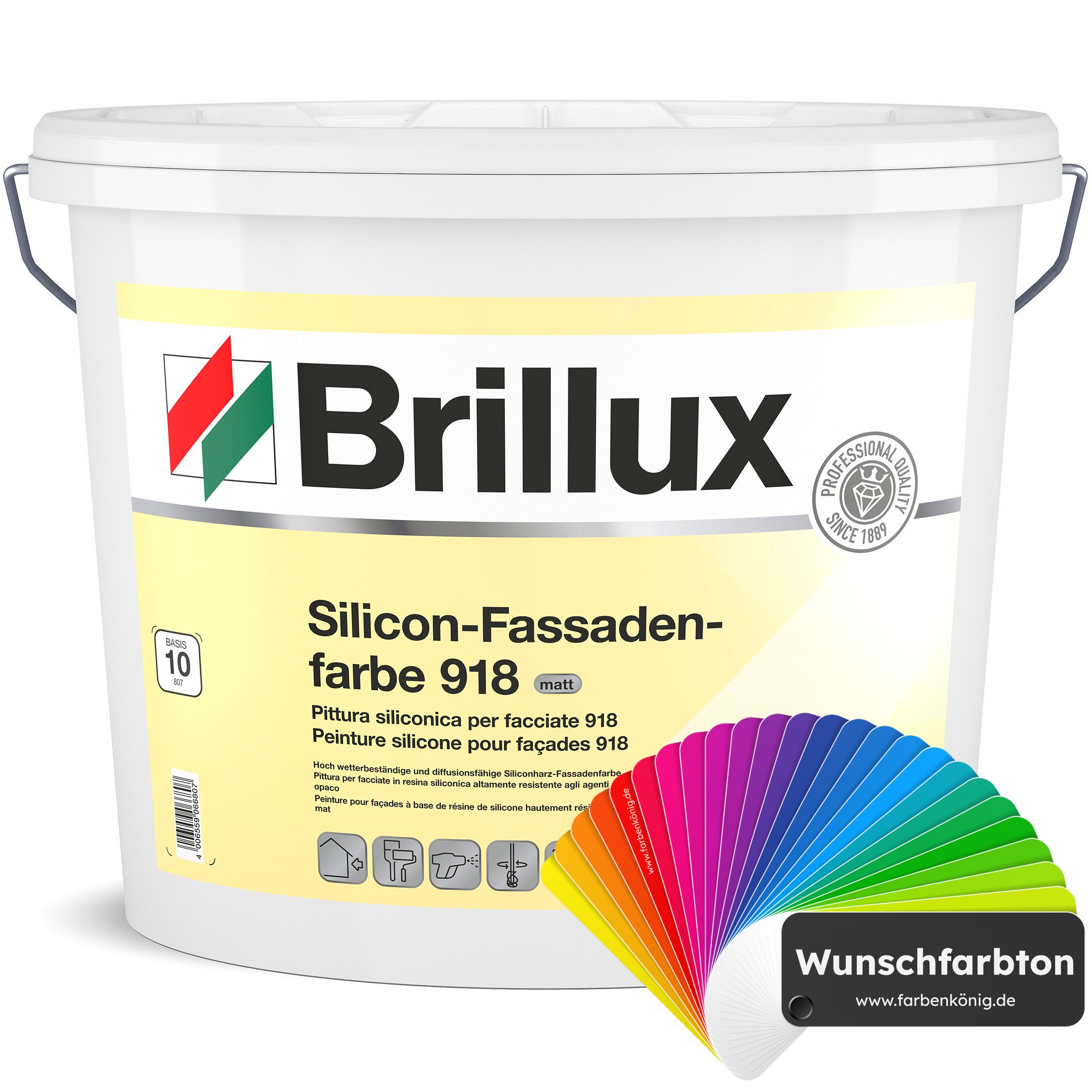 Brillux Silicon-Fassadenfarbe 918 (Wunschfarbton) online kaufen |  Farbenkönig